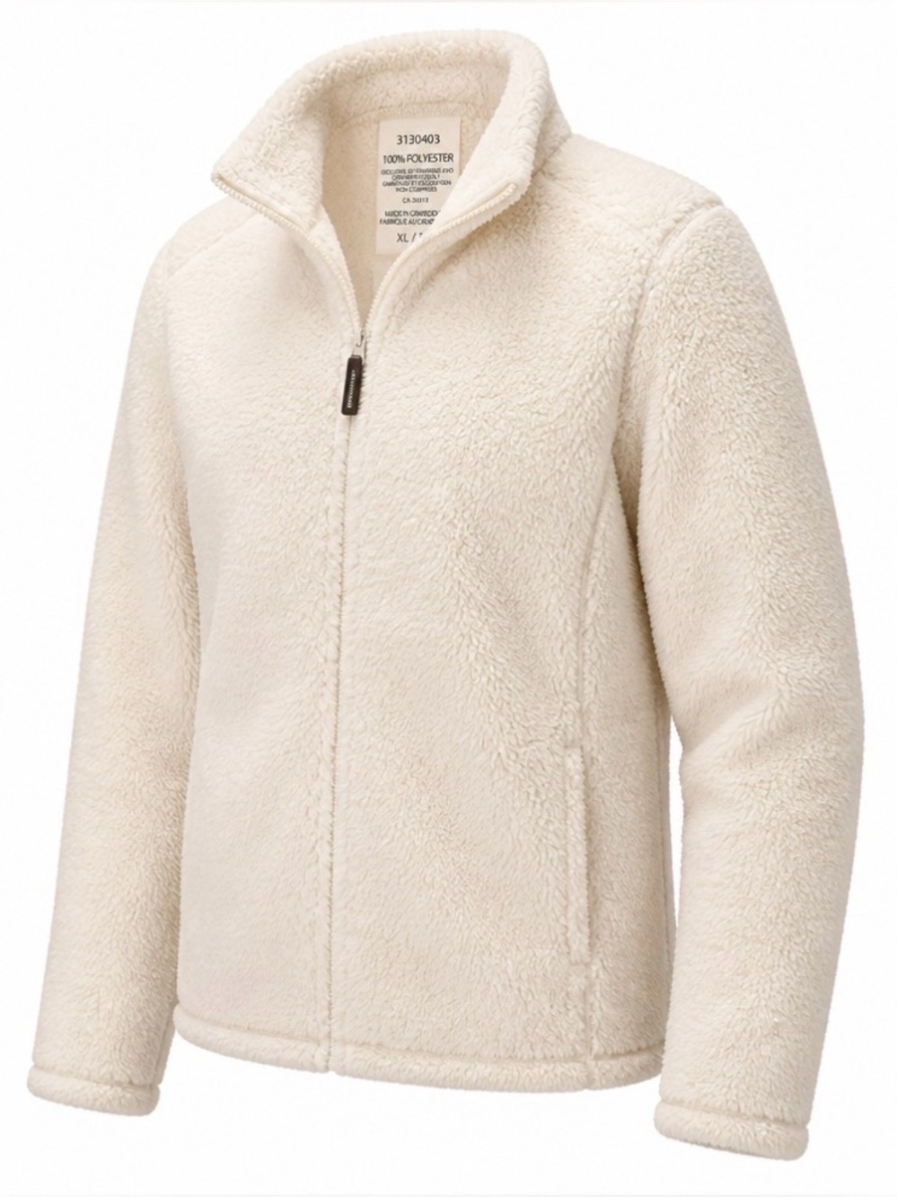 Cloudveil Sherpa Fleece Full Zip Teddy Women Jacket Cream Size XL - Cozy Luxe